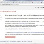 Anmeldung bei der Google Cast Developer Console